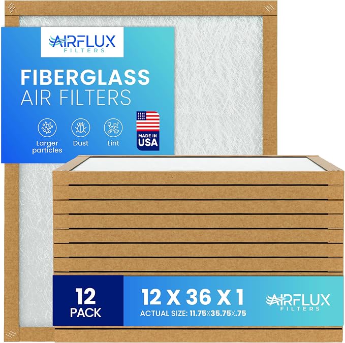 Fiberglass Air Filter -12x36x1Air Filter 12 Pack