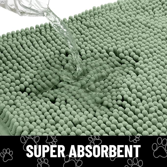 Smiry Dog Door Mat for Muddy Paws, Absorbent Dirt Trapper Non Slip Quick Dry