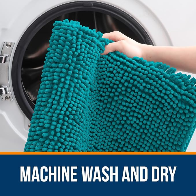 OLANLY Large Bathroom Rugs 50x30, Extra Soft Absorbent Chenille Bath Rugs