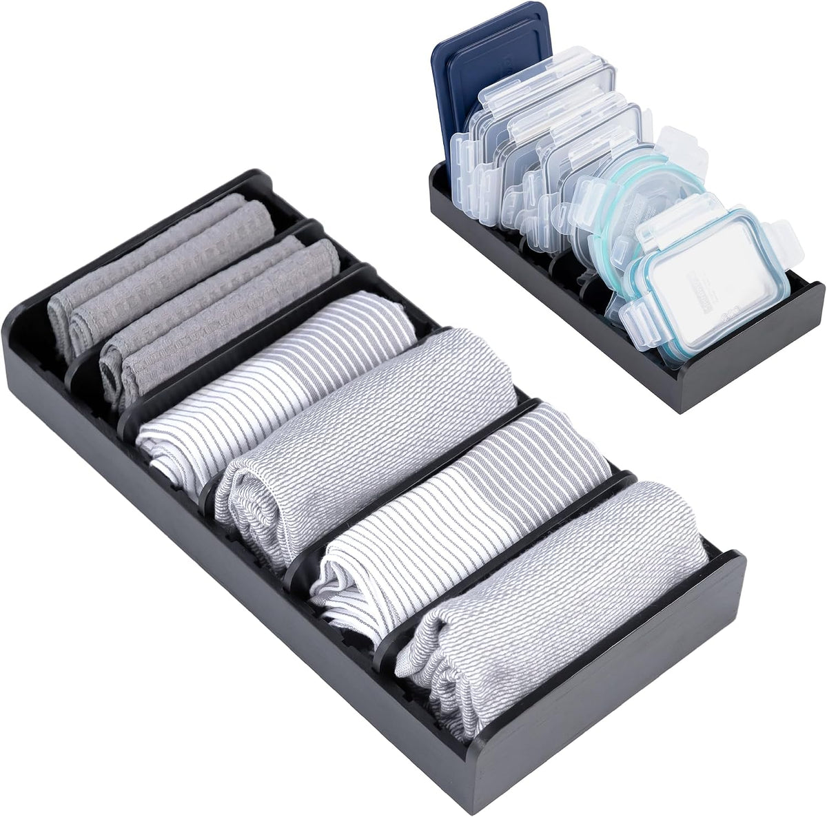 KitchenEdge Kitchen Towel & Storage Organizer, Black