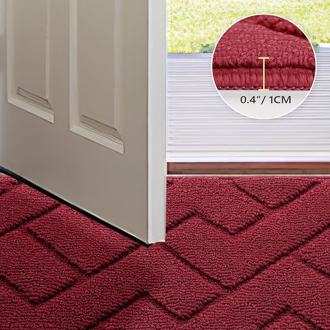hicorfe Indoor Door Mat, Non Slip Door Mats, Absorbent Resist Dirt Entrance