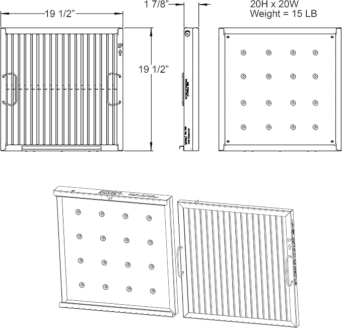 Captrate COMBO Stainless Steel Baffle Restaurant Hood Filter