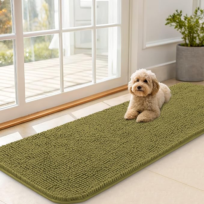 OLANLY Dog Door Mat for Muddy Paws 59x20, Absorbs Moisture and Dirt, Absorbent