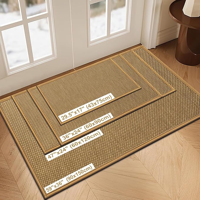 LEKEEPGO Door Mat 24"x36", Non Slip Door Mat Indoor Entrance, Rubber Backing