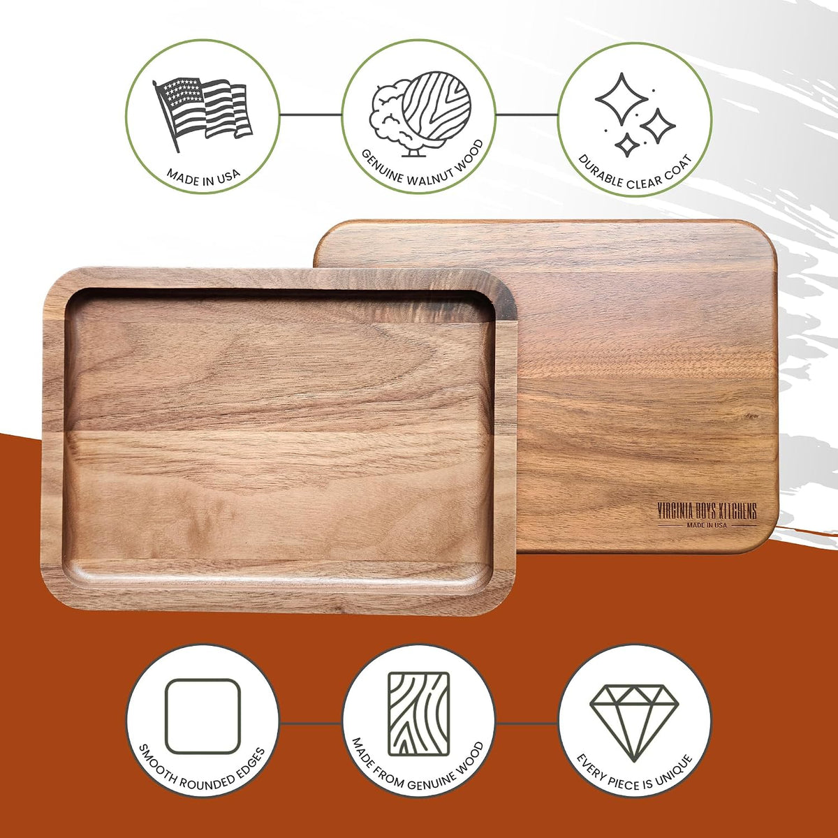 Virginia Boys Kitchens Valet Tray for Men - Made in USA - Jewelry Tray for Entryway - Great Tray for nightstand or desks (2)