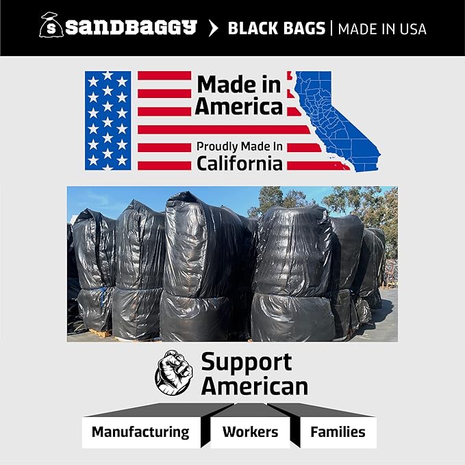 Sandbaggy Black Pallet Covers | Made in USA | Tarp Fits Large Pallets Up to 55" x 55" x 75" | Built w/ 1 Year UV Protection | Heavy Duty 3 Mil Thick Plastic (Pack of 100, 3 Mil Thick)