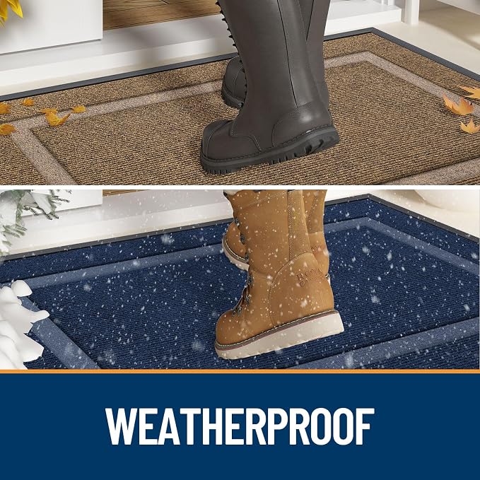OLANLY Front Door Mat Indoor Outdoor Entrance, Waterproof All-Season,