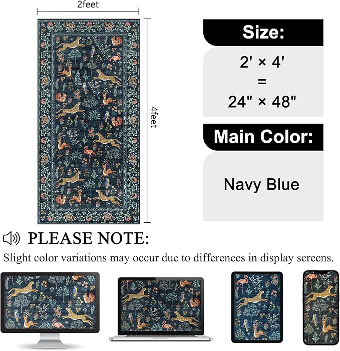 DUKINO 2x4 Rug for Hallway, Washable Kitchen Runner Rug