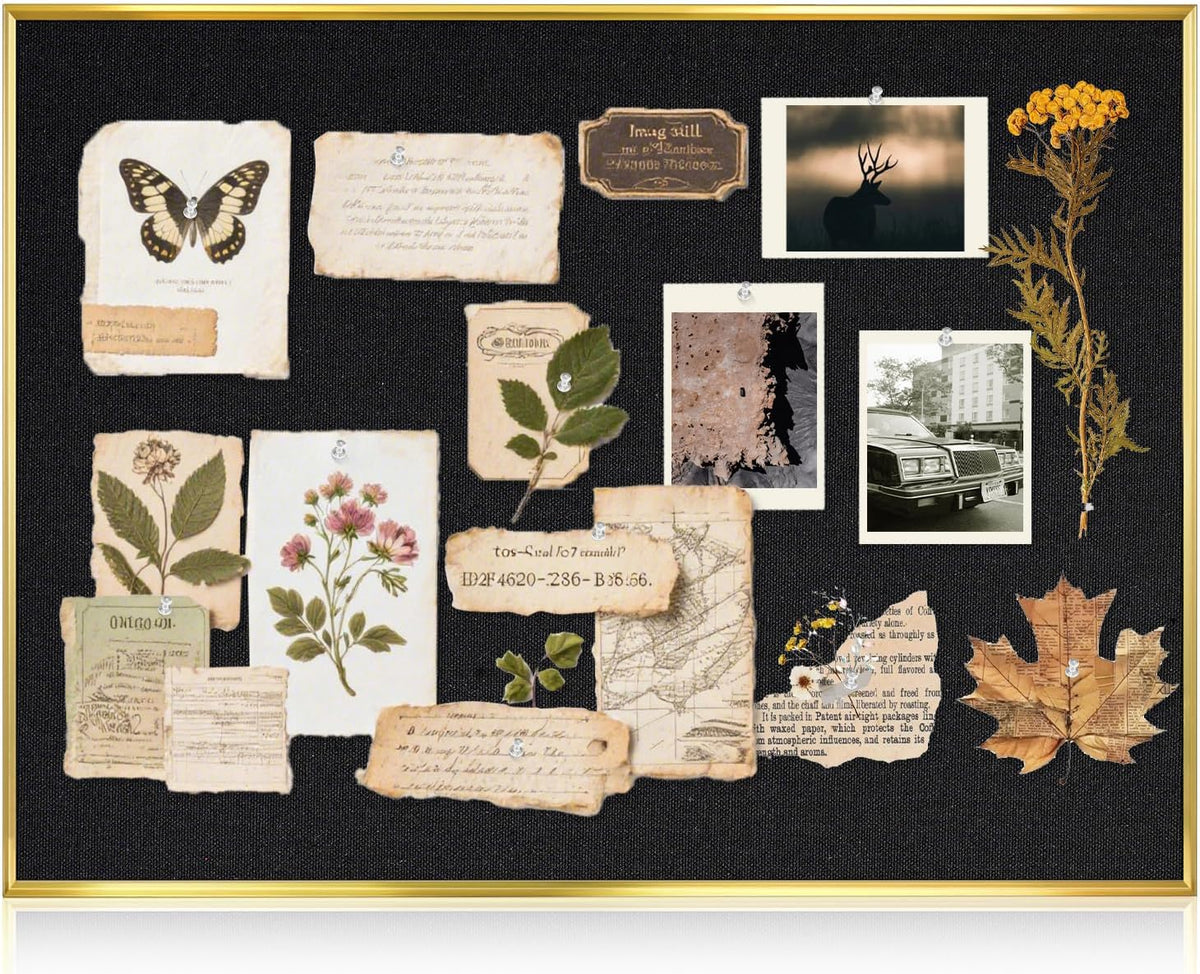 Linen Bulletin Board, 36"x24" Decorative Fabric Pin Board Vision Board