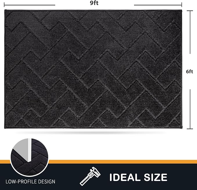 PURRUGS Easy Care Area Rug 6ft x 9ft, Non-Slip Machine Washable Entry Rug