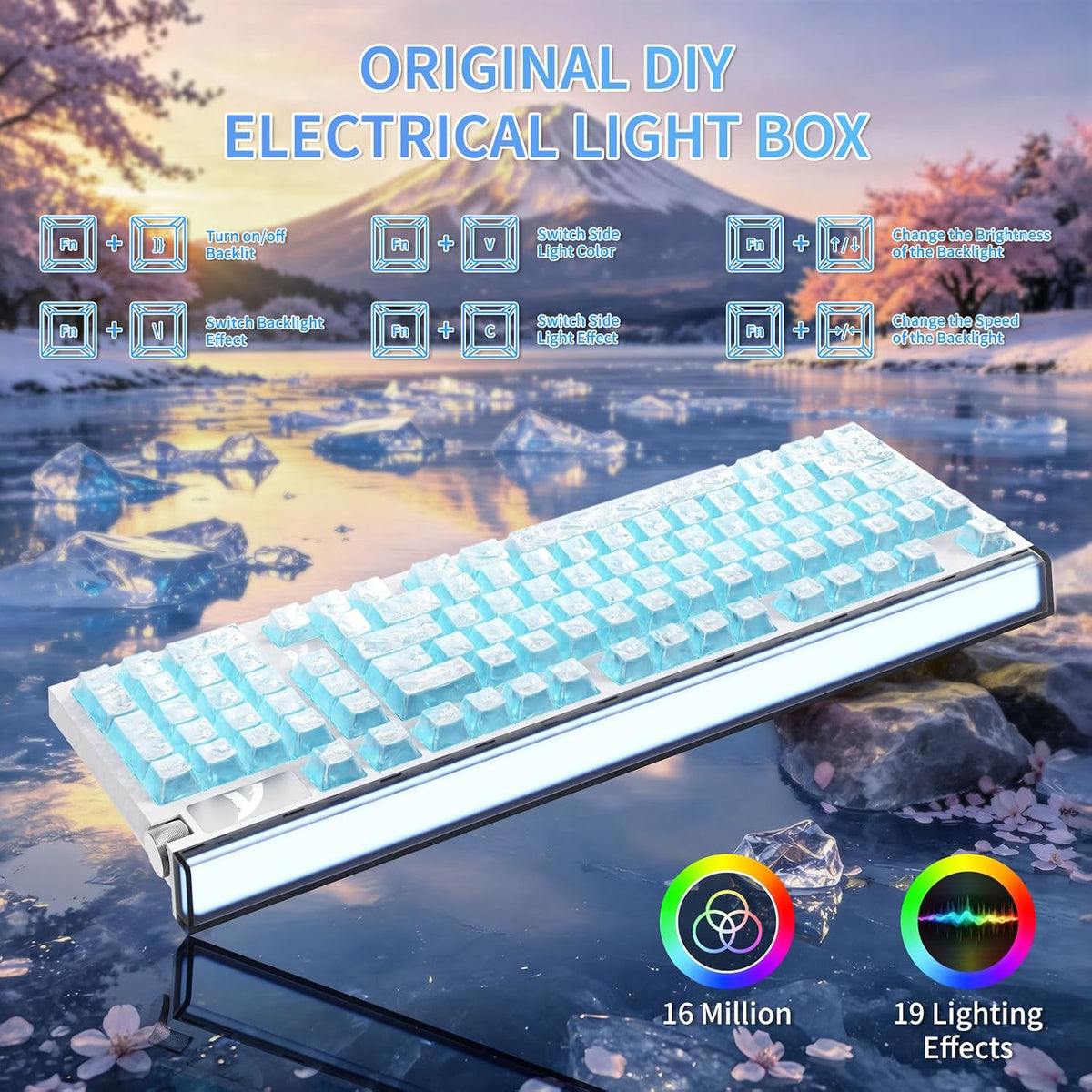 ATTACK SHARK R98 HE 8KHz Wired Hall Effect Gaming Keyboard,98% Layout,White