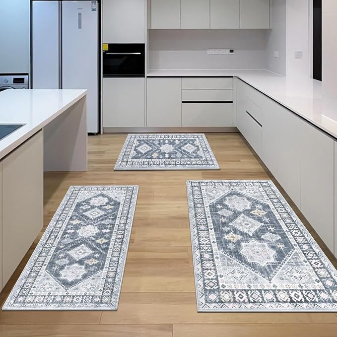 HEBE Boho Kitchen Rug Sets 3 Piece