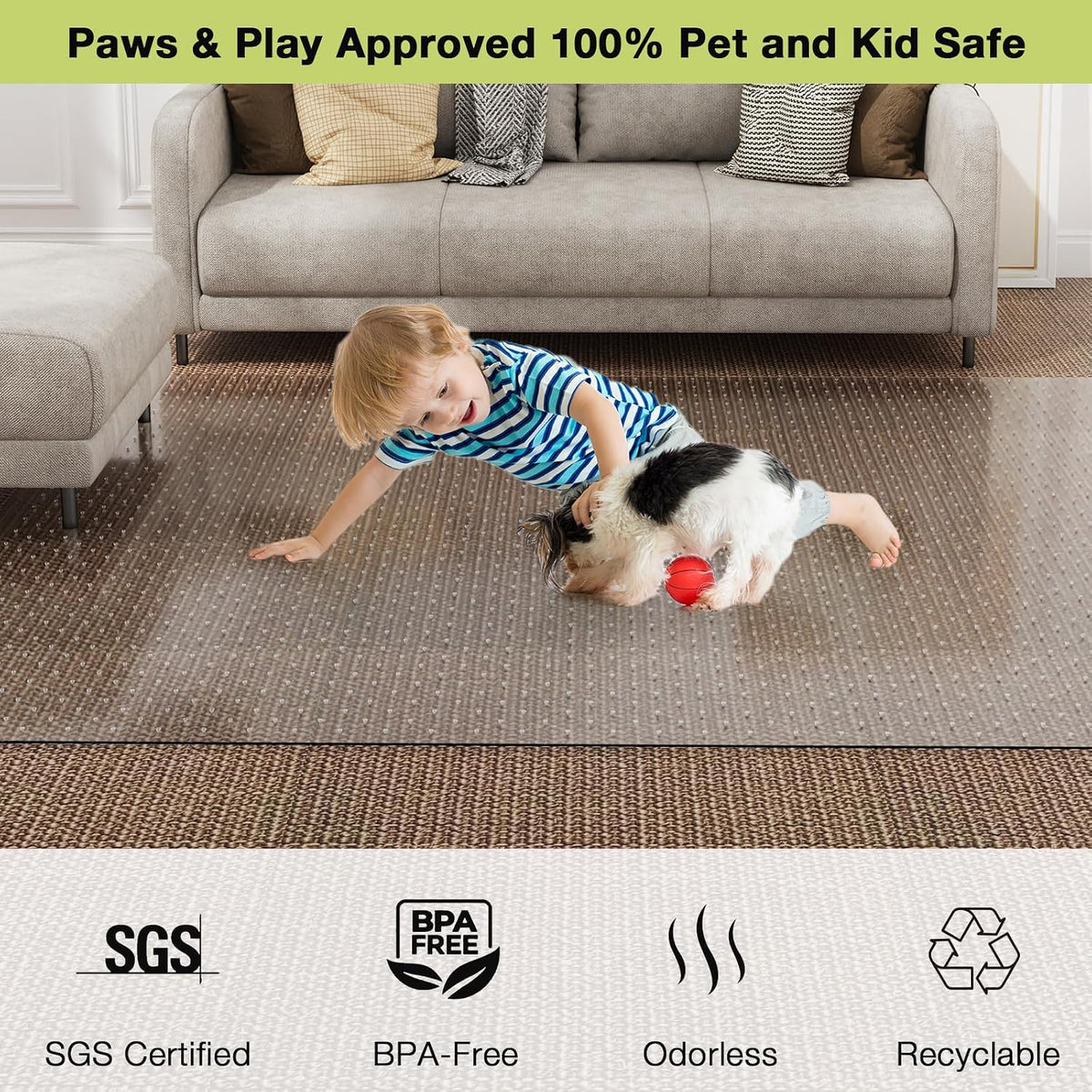 【Shipped Flat】1 Pack 32" x 48"Heavy Duty Clear Office Chair Mat for Thick Carpet, Durable Plastic Under-Desk Carpet Protector,Chair Mat for Rolling Desk Chairs for Home and Office Workspace Protection