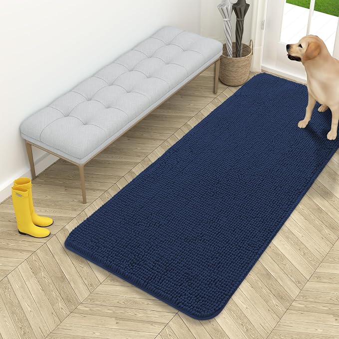 OLANLY Dog Door Mat for Muddy Paws 54x24, Absorbs Moisture and Dirt, Absorbent