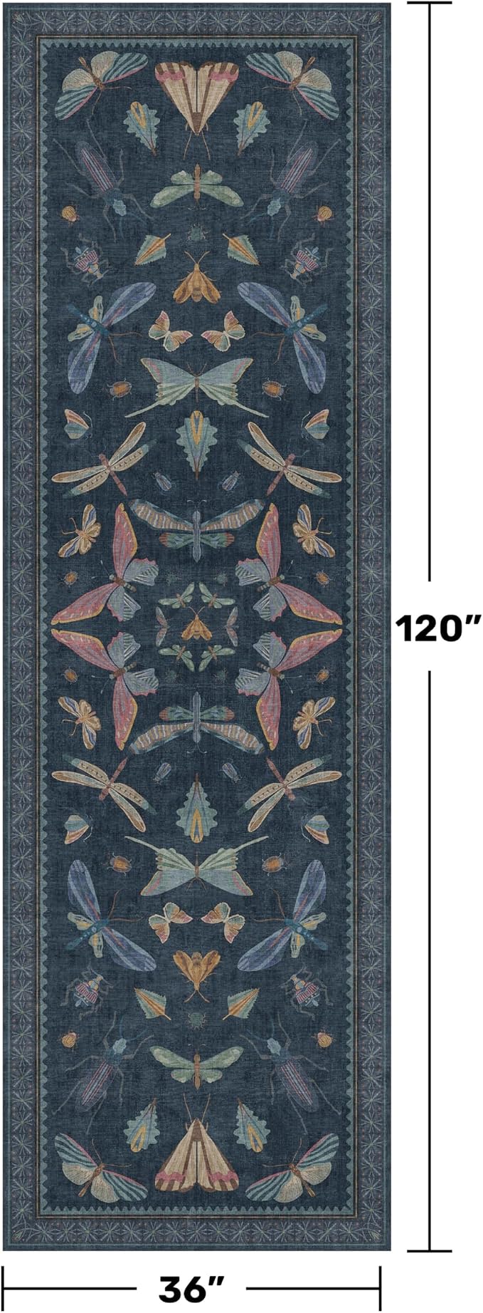 3x10 Vintage Hallway Rug Runner, Washable Non Slip Carpet