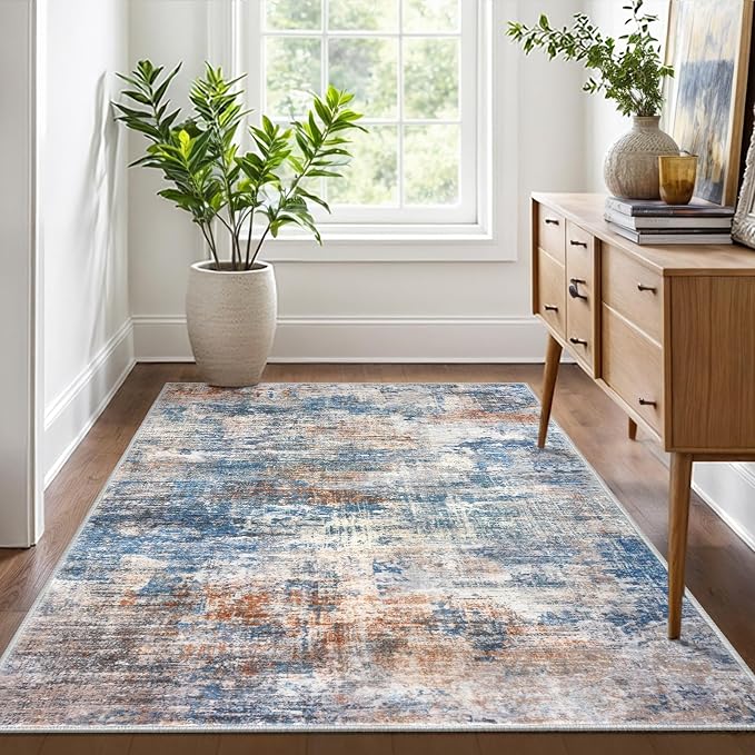 IOHOUZE Abstract Area Rug 4x6 Ft Washable Rugs