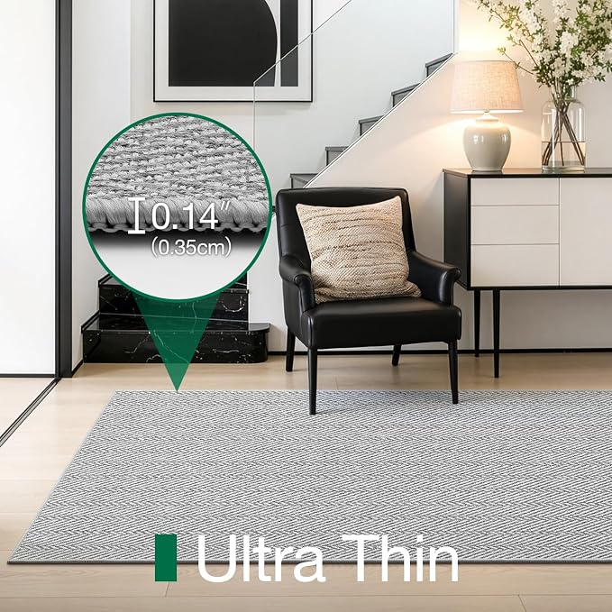 LUMI Ultra Thin Runner Rug for Hallway 2'x6', Non-Slip Entryway Rug