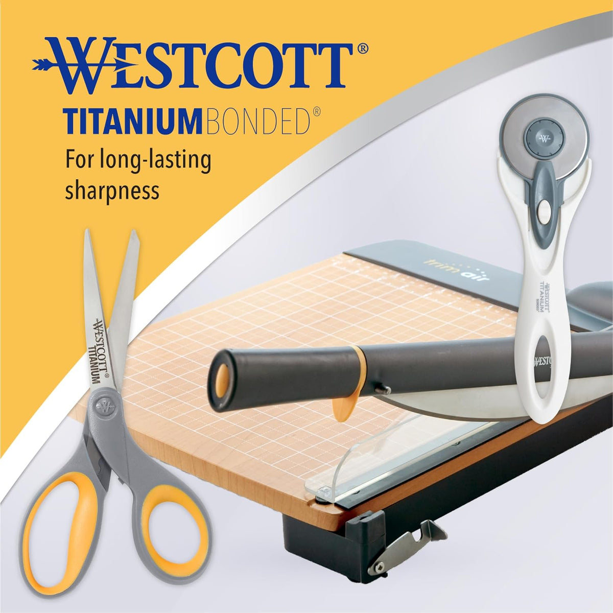 Westcott 12'' TrimAir Wood Guillotine Paper Cutter & Paper Trimmer, 30 Sheet (15106)
