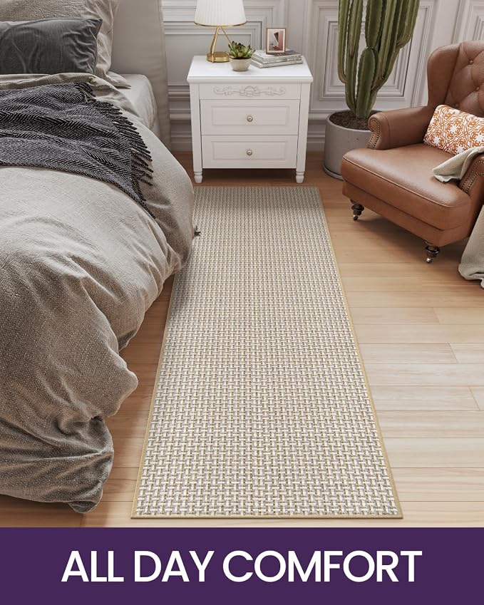 DEXI Hallway Runner Rug 2'4"x12', Non Slip Rubber Backed Runners Carpet