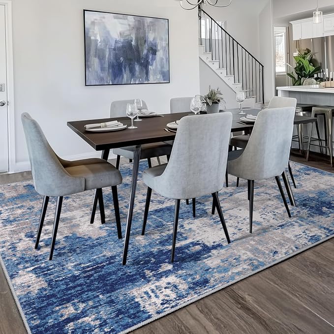 RELEANY Washable Area Rugs 7'x9' Non-Slip Modern Abstract Soft