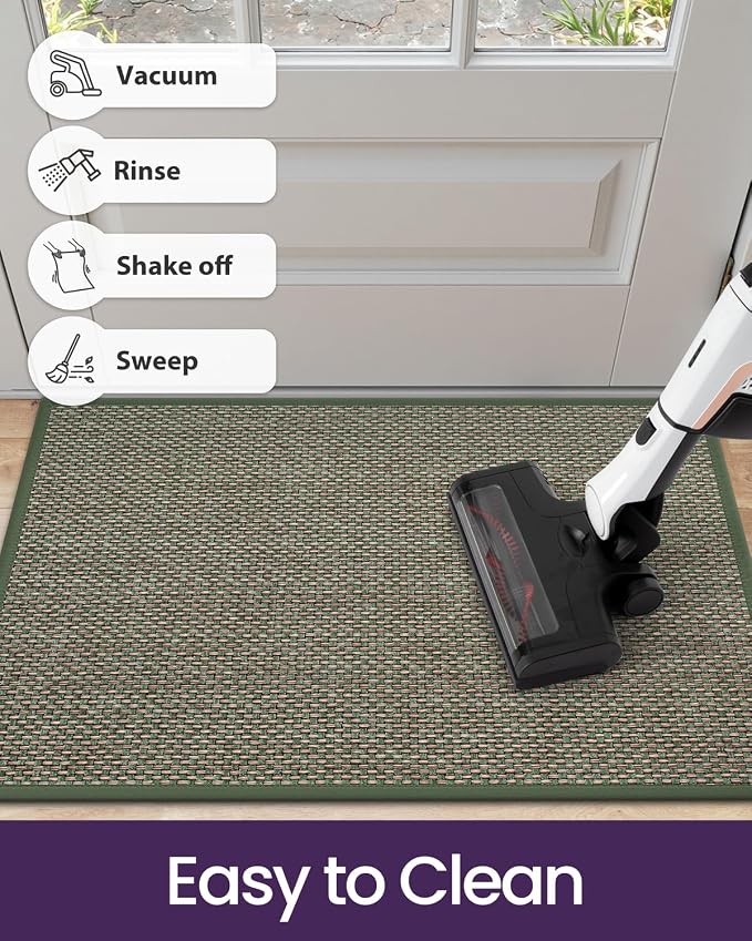 DEXI Ultra Thin Entryway Indoor Door Mat 24x36, Non Slip Rubber Backing Inside