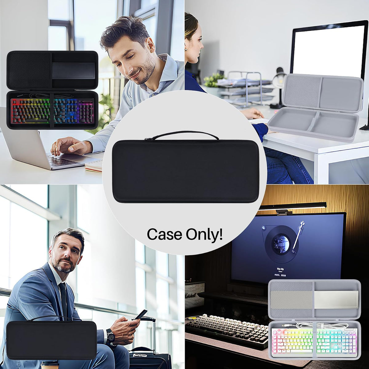 Lebakort Storage Case Compatible with Razer Blackwidow V3/ Blackwidow V4/ Cynosa V2/ Ornata V3/ Huntsman Elite/Huntsman V2/ Redthunder K10 Full Size Mechanical Gaming Keyboard (Gray Case)