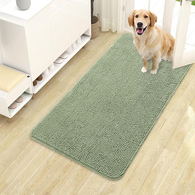 OLANLY Dog Door Mat for Muddy Paws 40x24, Absorbs Moisture and Dirt, Absorbent