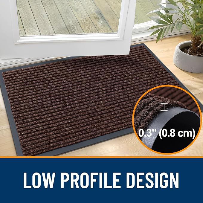 OLANLY Front Door Mat Indoor Outdoor Entrance, Waterproof Heavy Duty Doormat