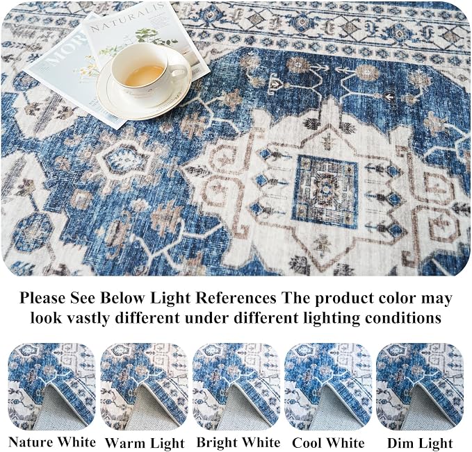 Washable 4x8 Hallway Runner Rug: Vintage 8ft Soft Runners
