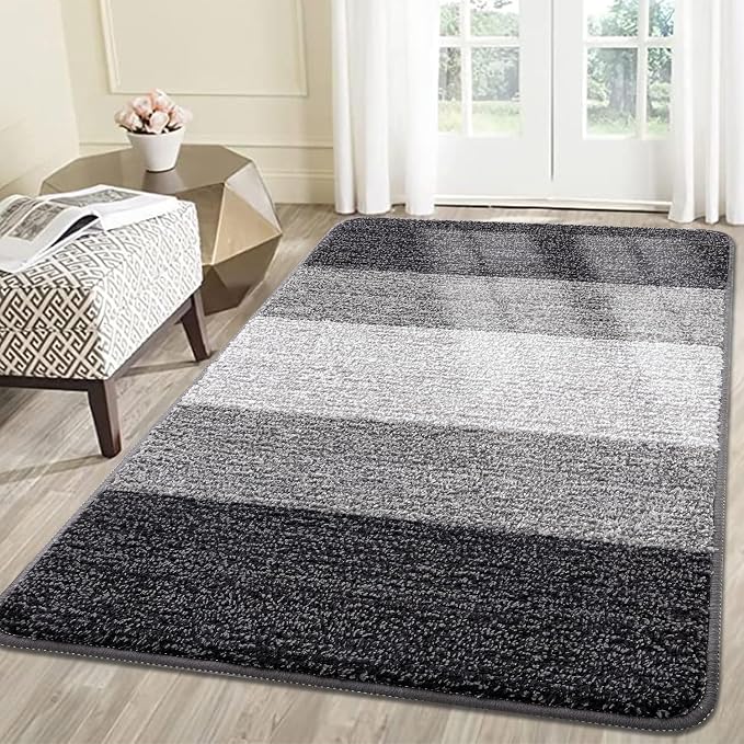 Kitinjoy Indoor Outdoor Door Mat, 59x36 Non-Slip Absorbent Dirt Trapper