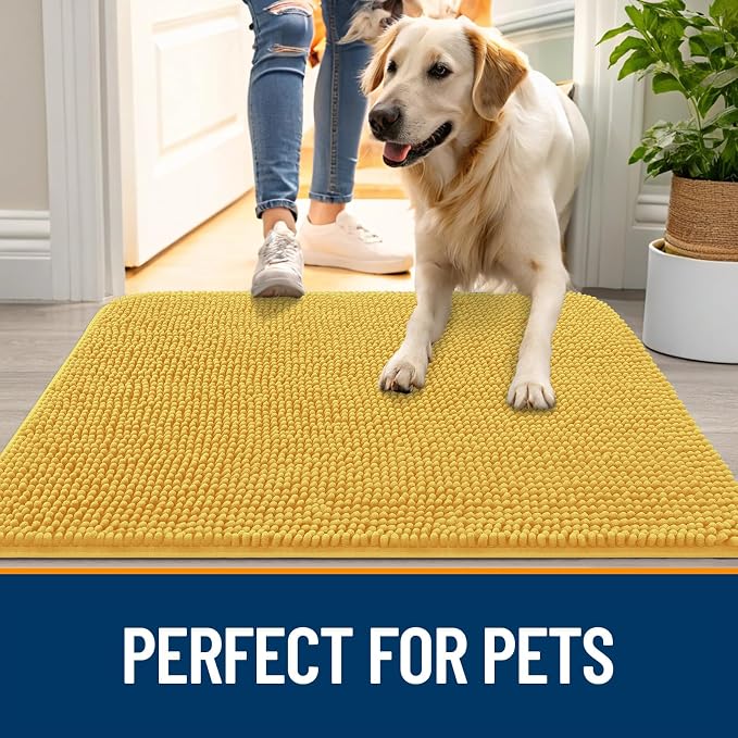 OLANLY Dog Door Mat for Muddy Paws 54x24, Absorbs Moisture and Dirt, Absorbent