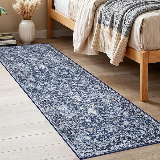 KILOCOCO Hallway Runner 2x6 Rug Runner Printed Vintage Floral Washable Kitchen