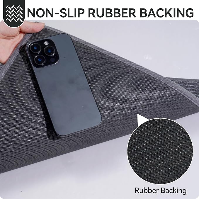 Front Door Mat 31''x47'', Non Slip Absorbent Dirt Resist Washable Low-Profile