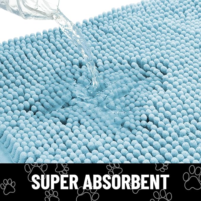 Smiry Dog Door Mat for Muddy Paws, Absorbent Dirt Trapper Non Slip Quick Dry