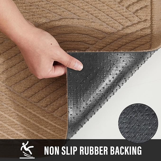 HIYARD Sturdy Front Door Mat, Absorbent Muddy Dirt Resist Welcome Door Mats