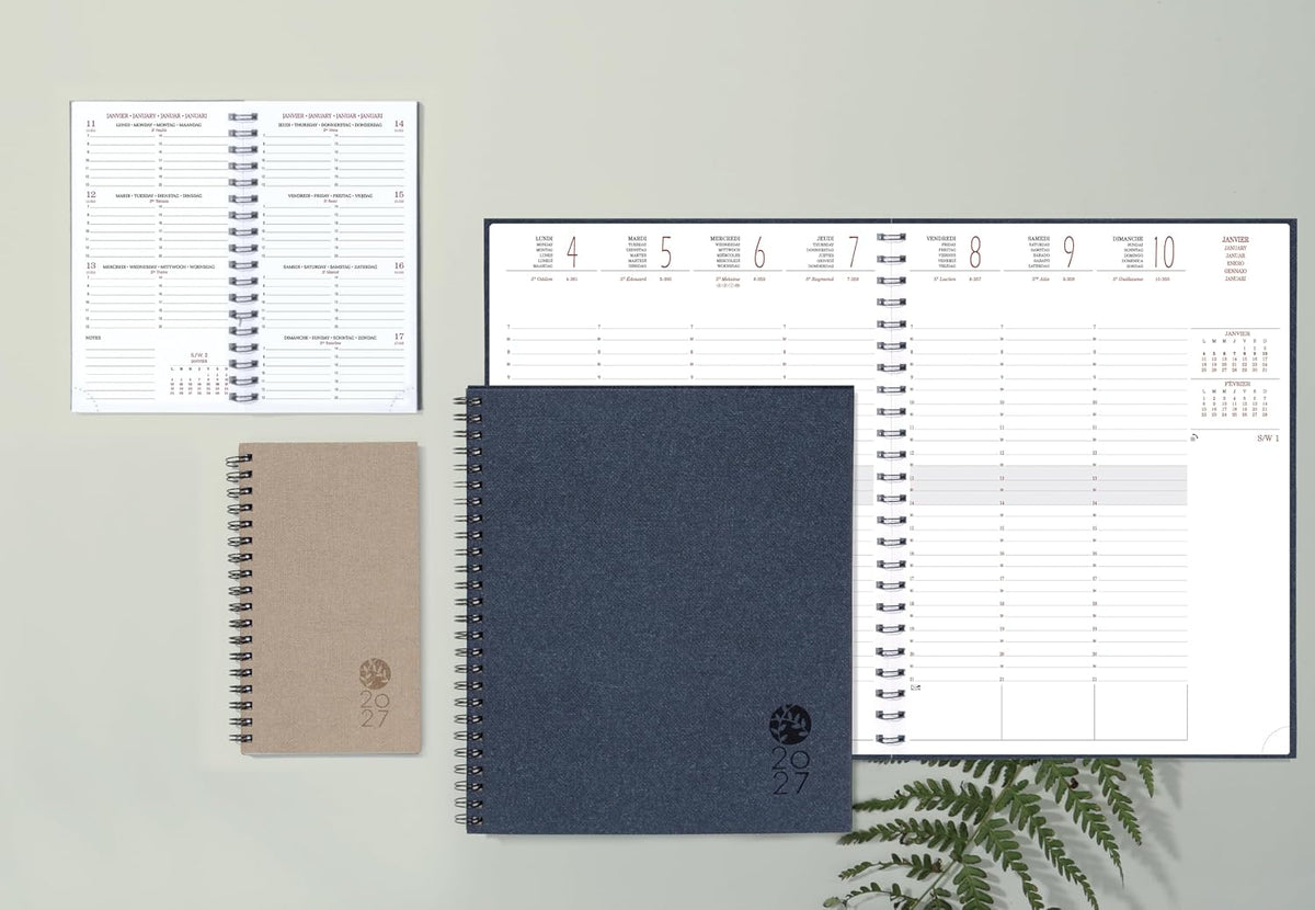Exacompta Eurotime 27222E Weekly Calendar 27 W Spiral Bound Forever – 21 x 27 cm – January to December 2021 – Random Colour