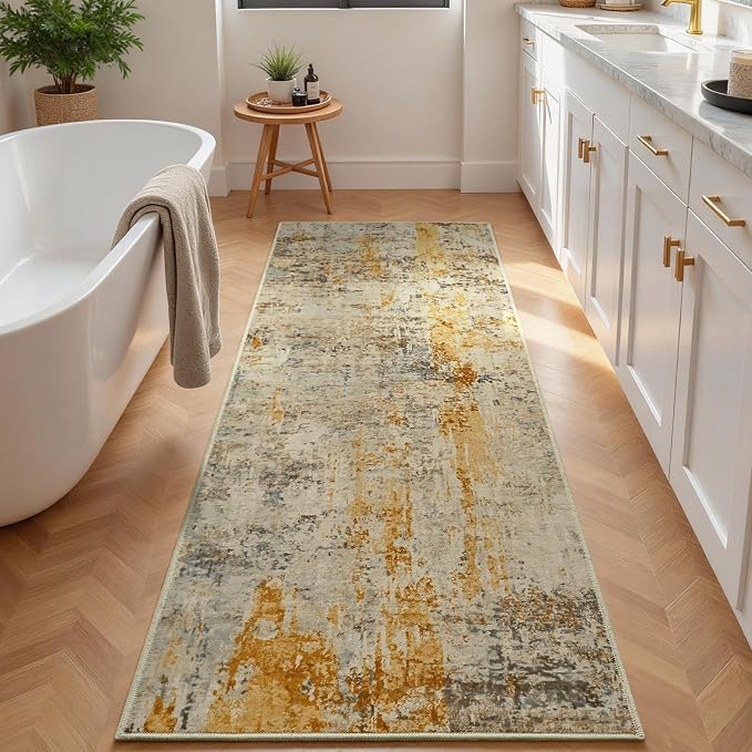 Runner Rug for Kitchen Beige Hallways Runner Rug Non Slip 2'6''x8' Washable