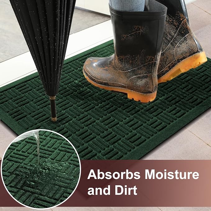 Mibao Front Door Mat Indoor Outdoor Entrance, Dirt Trapping Waterproof