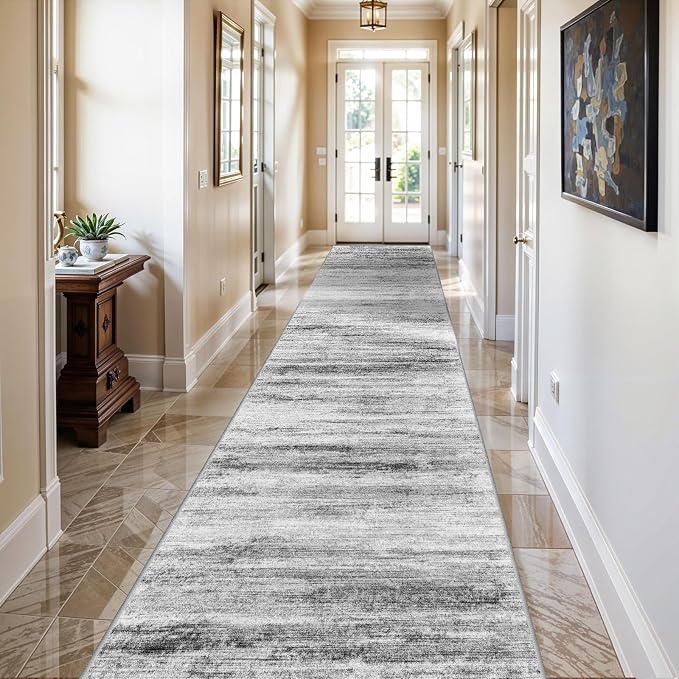 2'6''x10' Washable Runner Rugs for Hallway: Easy-to-Clean Abstract Runners for