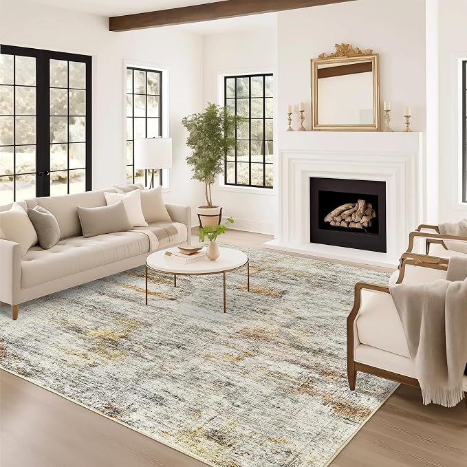 Soalmost 6x9 Area Rug for Living Room Washable 6x9 Non-Slip Modern Abstract