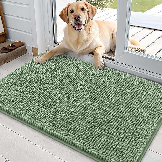 OLANLY Dog Door Mat for Muddy Paws 36x24, Absorbs Moisture and Dirt, Absorbent