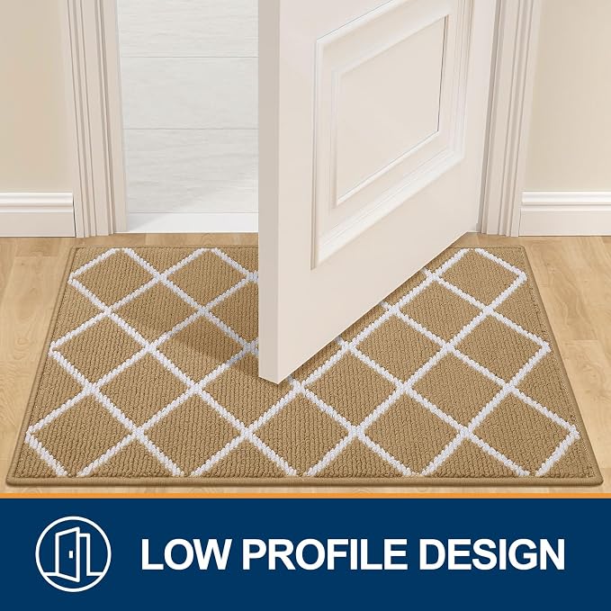 Finchitty Indoor Door Mat, Dirt Resistant and Absorbent, Low-Profile, Washable