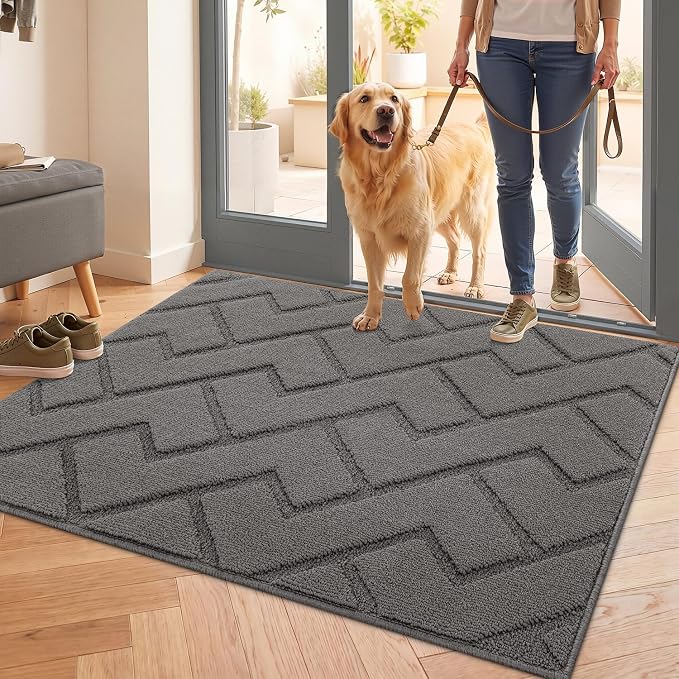 hicorfe Front Door Mat Outside Entrance, Stain and Fade Resistant, Non Slip