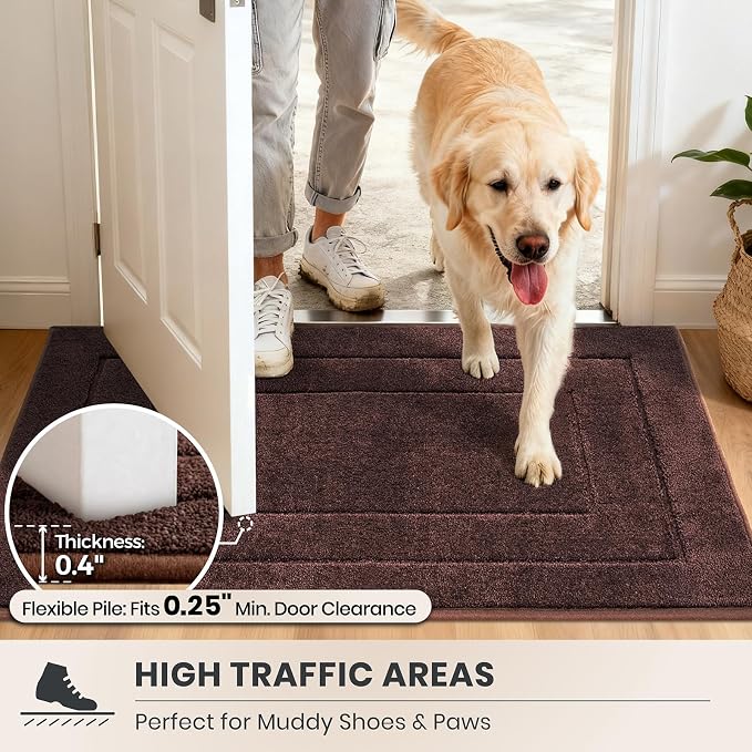 PURRUGS Dirt Trapping Door Mat 32" x 70", Non-Slip/Skid Machine Washable