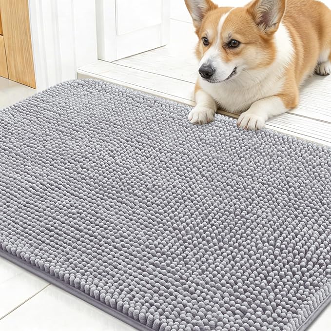 OLANLY Dog Door Mat for Muddy Paws 30x17, Absorbs Moisture and Dirt, Absorbent