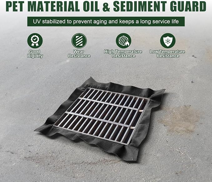 5 Pack PET Storm Drain Filter-47.2x47.2x23.6in Oil & Sediment Guard