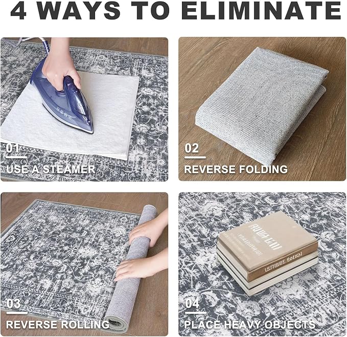 KILOCOCO Hallway Runner 2x5 Kitchen Runner Rug Printed Vintage Floral Washable