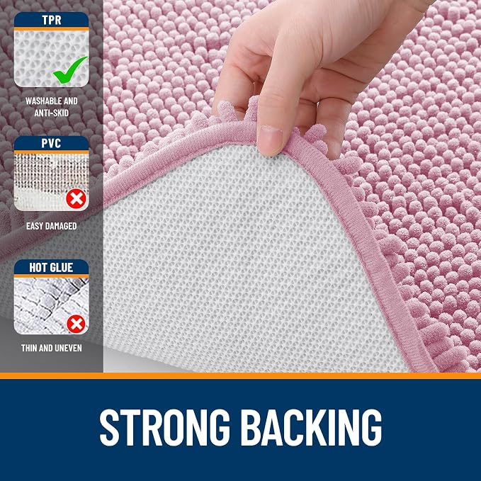 OLANLY Large Bathroom Rugs 44x32, Extra Soft Absorbent Chenille Bath Rugs