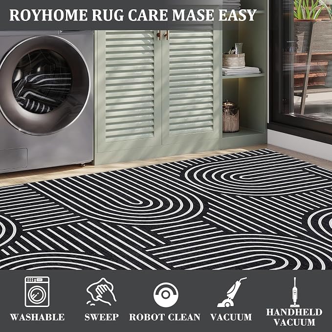 ROYHOME Washable Rug 5x7 Area Rugs