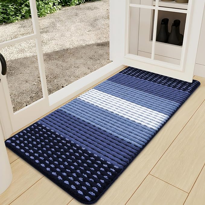 Kitinjoy Indoor Outdoor Door Mat, 47x24 Non-Slip Absorbent Dirt Trapper